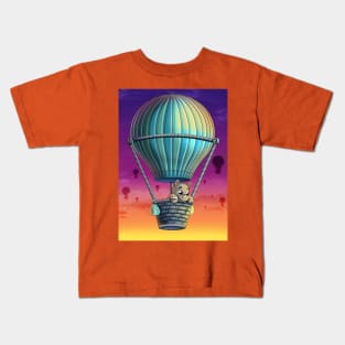 Rhino and Hot Air Balloon Kids T-Shirt